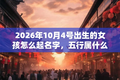 2026年10月4号出生的女孩怎么起名字，五行属什么