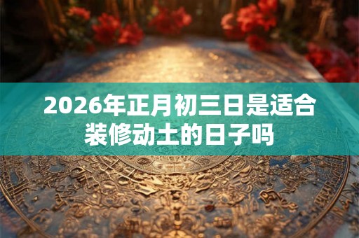 2026年正月初三日是适合装修动土的日子吗