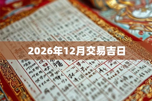 2026年12月交易吉日