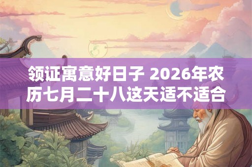 领证寓意好日子 2026年农历七月二十八这天适不适合领结婚证