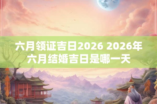 六月领证吉日2026 2026年六月结婚吉日是哪一天