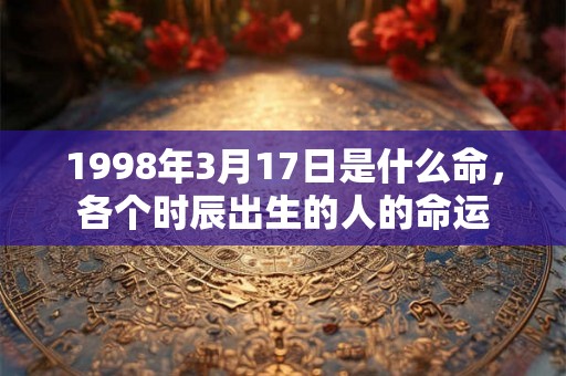 1998年3月17日是什么命，各个时辰出生的人的命运