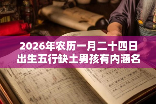 2026年农历一月二十四日出生五行缺土男孩有内涵名字