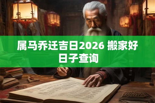 属马乔迁吉日2026 搬家好日子查询