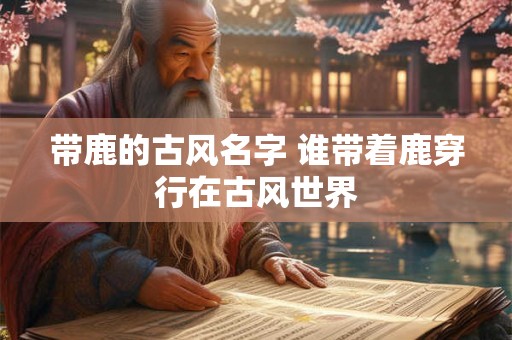 带鹿的古风名字 谁带着鹿穿行在古风世界