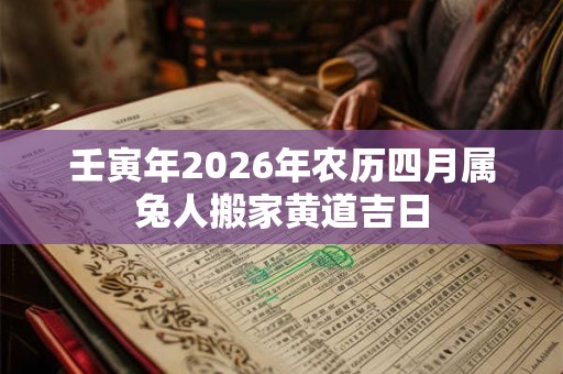 壬寅年2026年农历四月属兔人搬家黄道吉日