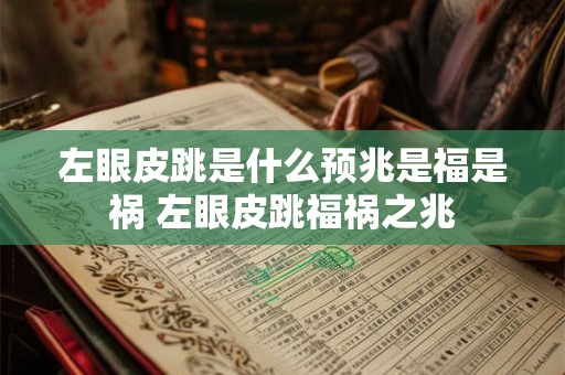 左眼皮跳是什么预兆是福是祸 左眼皮跳福祸之兆