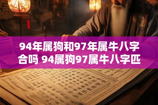 94年属狗和97年属牛八字合吗 94属狗97属牛八字匹配吗