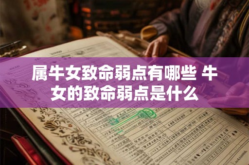 属牛女致命弱点有哪些 牛女的致命弱点是什么