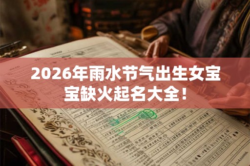 2026年雨水节气出生女宝宝缺火起名大全！