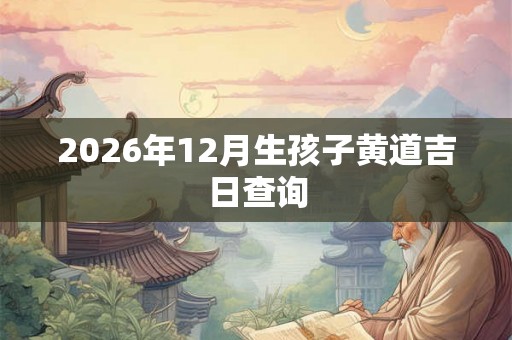 2026年12月生孩子黄道吉日查询
