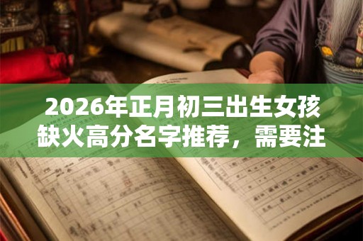 2026年正月初三出生女孩缺火高分名字推荐，需要注意什么？