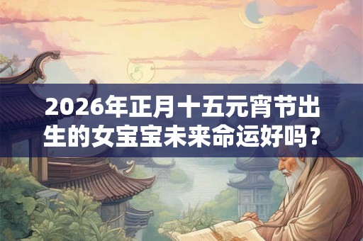 2026年正月十五元宵节出生的女宝宝未来命运好吗？