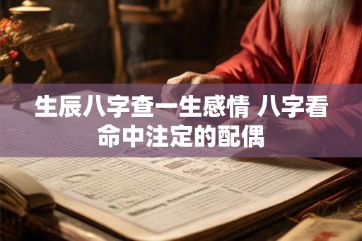 生辰八字查一生感情 八字看命中注定的配偶 生辰八字查一生感情 八字看命中注定的配偶