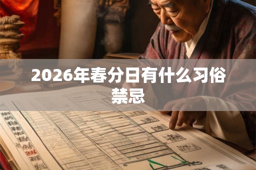 2026年春分日有什么习俗禁忌