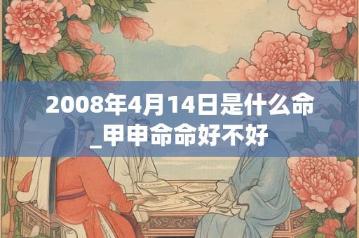 2008年4月14日是什么命_甲申命命好不好
