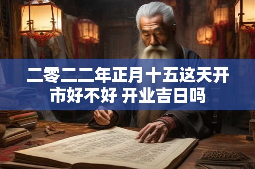二零二二年正月十五这天开市好不好 开业吉日吗