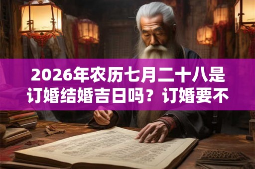 2026年农历七月二十八是订婚结婚吉日吗？订婚要不要包红包