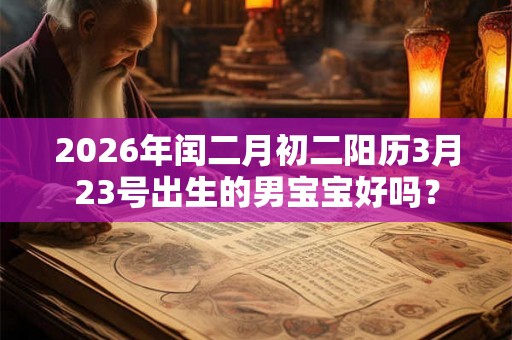 2026年闰二月初二阳历3月23号出生的男宝宝好吗？