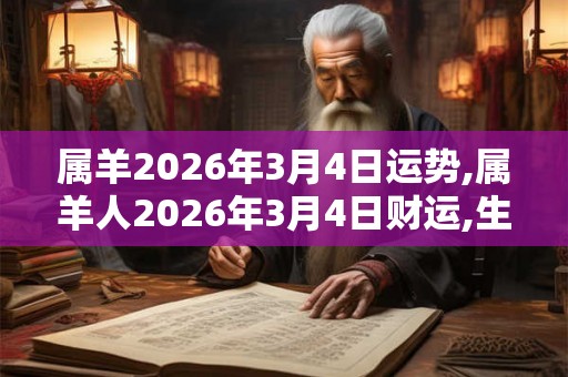 属羊2026年3月4日运势,属羊人2026年3月4日财运,生肖羊2026年3月4日运势