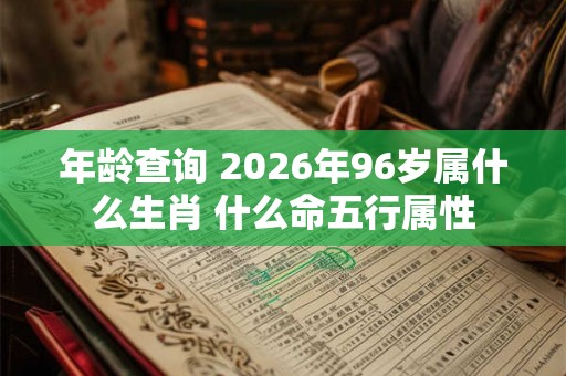 年龄查询 2026年96岁属什么生肖 什么命五行属性