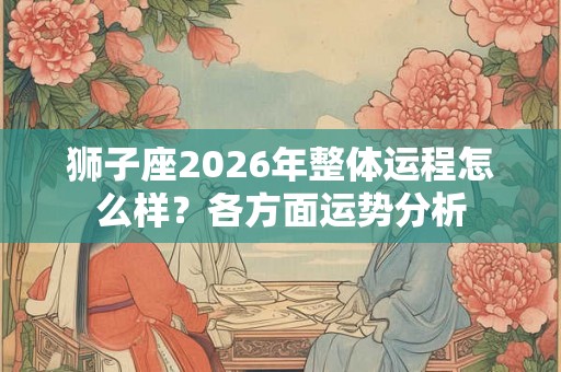 狮子座2026年整体运程怎么样？各方面运势分析