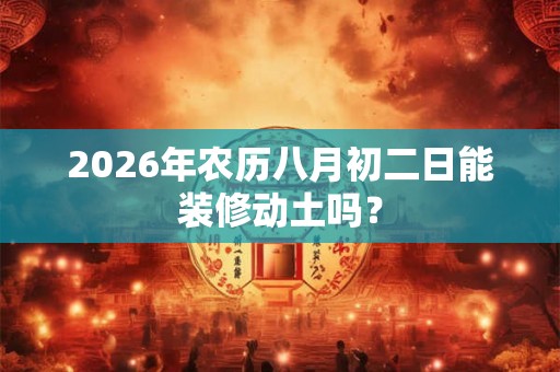 2026年农历八月初二日能装修动土吗？