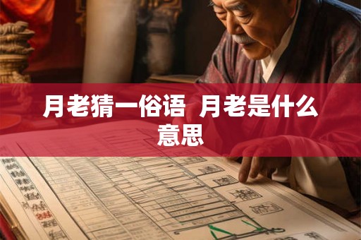 月老猜一俗语  月老是什么意思
