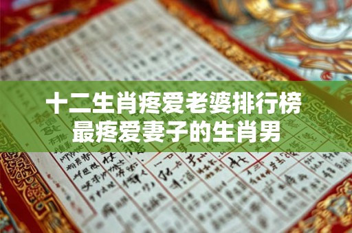十二生肖疼爱老婆排行榜 最疼爱妻子的生肖男