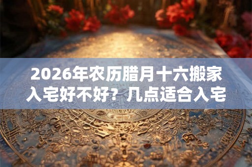 2026年农历腊月十六搬家入宅好不好？几点适合入宅？