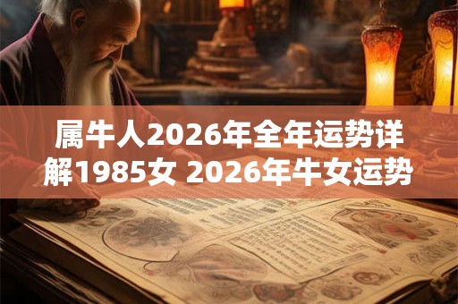 属牛人2026年全年运势详解1985女 2026年牛女运势如何