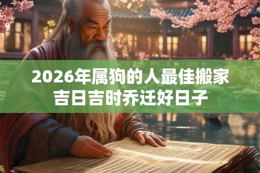 2026年属狗的人最佳搬家吉日吉时乔迁好日子
