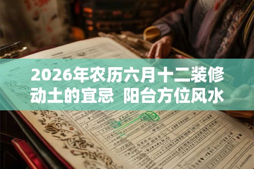 2026年农历六月十二装修动土的宜忌  阳台方位风水布局