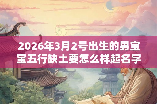2026年3月2号出生的男宝宝五行缺土要怎么样起名字