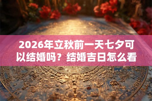 2026年立秋前一天七夕可以结婚吗？结婚吉日怎么看？