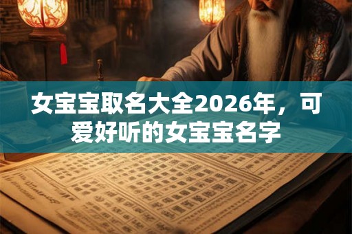 女宝宝取名大全2026年，可爱好听的女宝宝名字