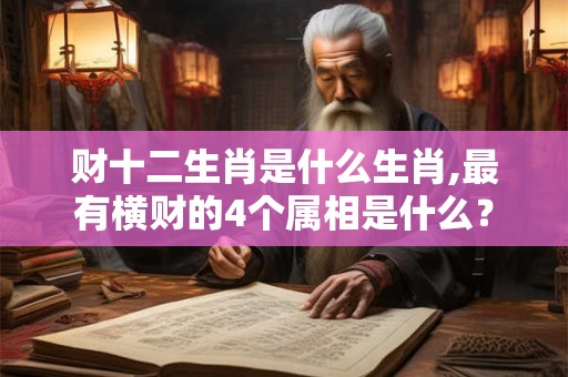 财十二生肖是什么生肖,最有横财的4个属相是什么？
