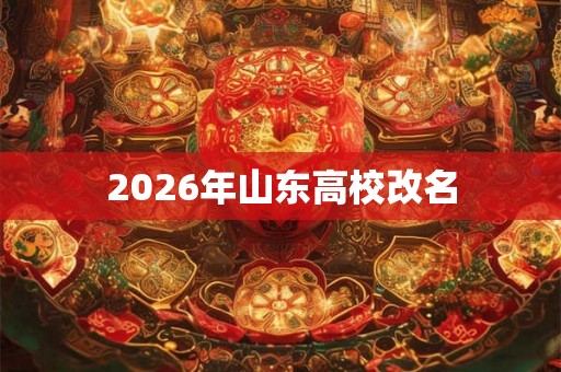 2026年山东高校改名