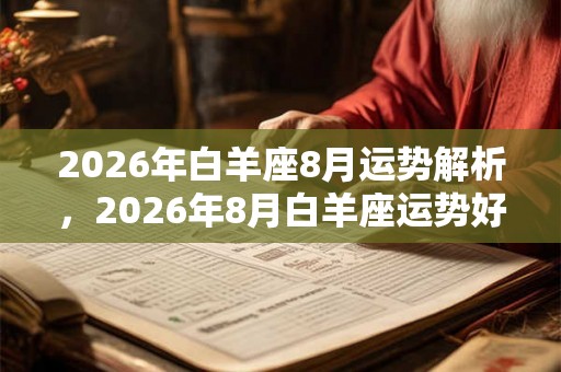 2026年白羊座8月运势解析，2026年8月白羊座运势好不好？