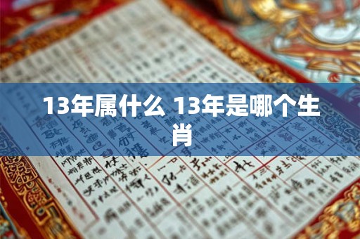 13年属什么 13年是哪个生肖