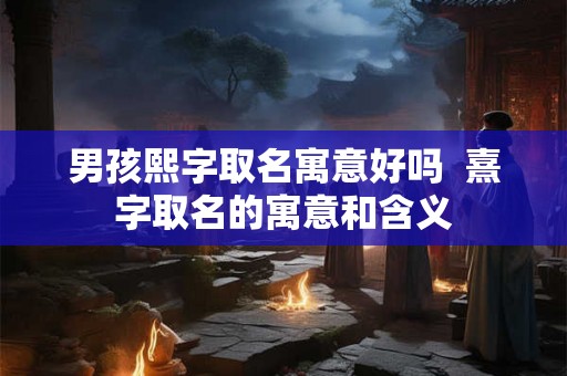 男孩熙字取名寓意好吗  熹字取名的寓意和含义