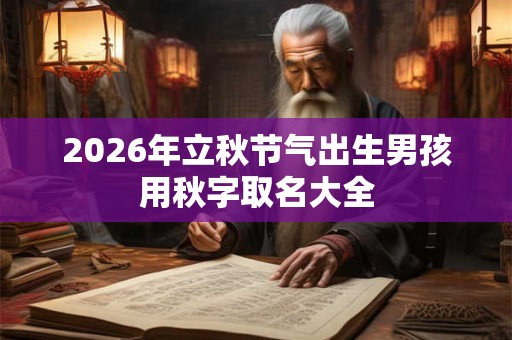 2026年立秋节气出生男孩用秋字取名大全