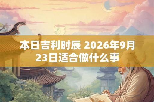 本日吉利时辰 2026年9月23日适合做什么事