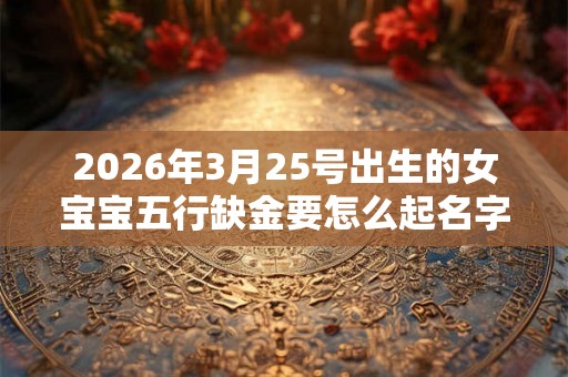 2026年3月25号出生的女宝宝五行缺金要怎么起名字