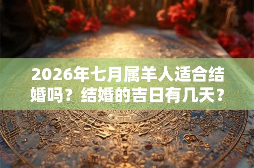 2026年七月属羊人适合结婚吗?结婚的吉日有几天? 2026年七月属羊人适合结婚吗?结婚的吉日有几天?