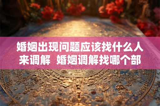 婚姻出现问题应该找什么人来调解  婚姻调解找哪个部门