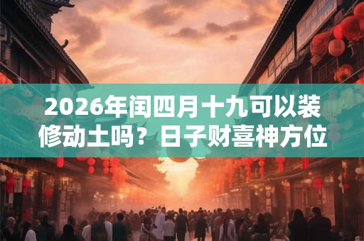 2026年闰四月十九可以装修动土吗？日子财喜神方位？