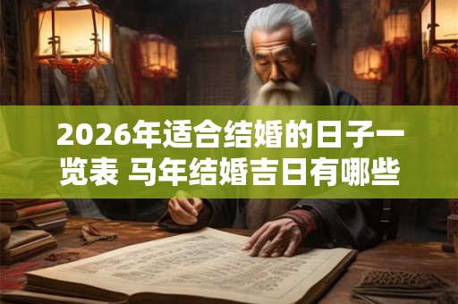 2026年适合结婚的日子一览表 马年结婚吉日有哪些