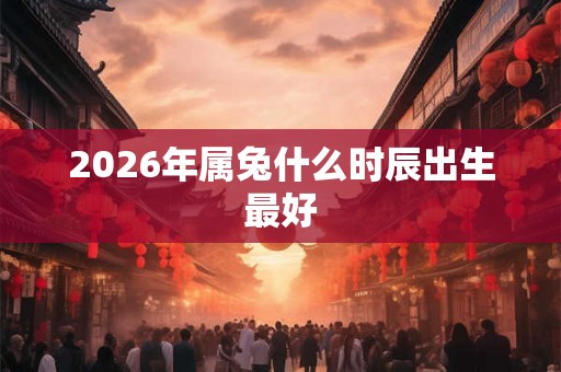 2026年属兔什么时辰出生最好