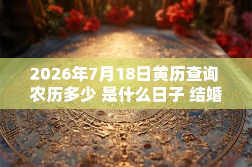 2026年7月18日黄历查询 农历多少 是什么日子 结婚吉时